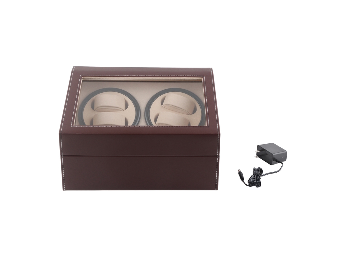 Caja automática para 4 relojes, 6 compartimentos, motor silencioso