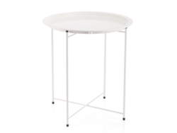 Mesa auxiliar VINTHERA Moa Acero 47x50 cm Blanco Metal