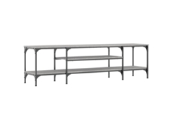 Maison Exclusive - Mueble Tv Hierro Y Madera Contrachapada Gris Sonoma 161x35x45cm