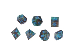 Bj-set De 7 Dados Poliédricos De Resina Epoxi Com Números Claros, Equilibrados Para Jogos De Mesa E Rpg