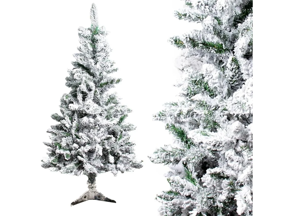 Árbol de Navidad Nevado Artificial con Nieve Blanco 150cm SELEOK