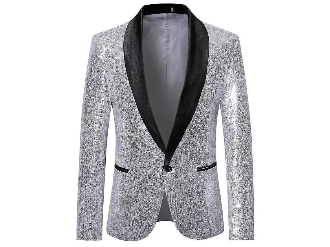 2026-chaqueta De Traje Con Lentejuelas Un Botón Mystdiy Para Hombres Fiestas Bodas Cenas Primavera Otoño