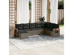 Conjunto de sofás de jardín de 8 piezas DKD Home Decor con cojines de mimbre gris