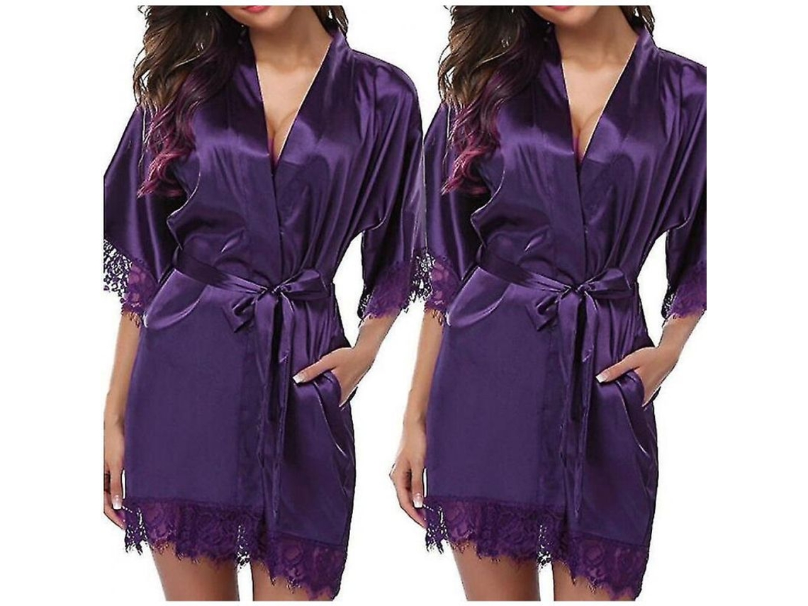 Kimono De Dama De Honor, Pijama De Satén, Algodón Suave Y Cómodo, Tallas S-xxl