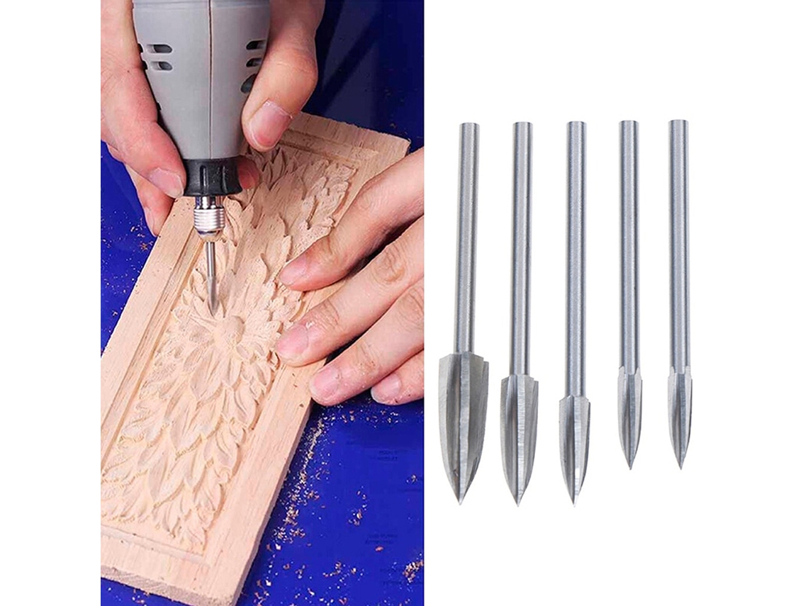 Juego de 5 brocas para grabado en madera (herramientas de bricolaje)
