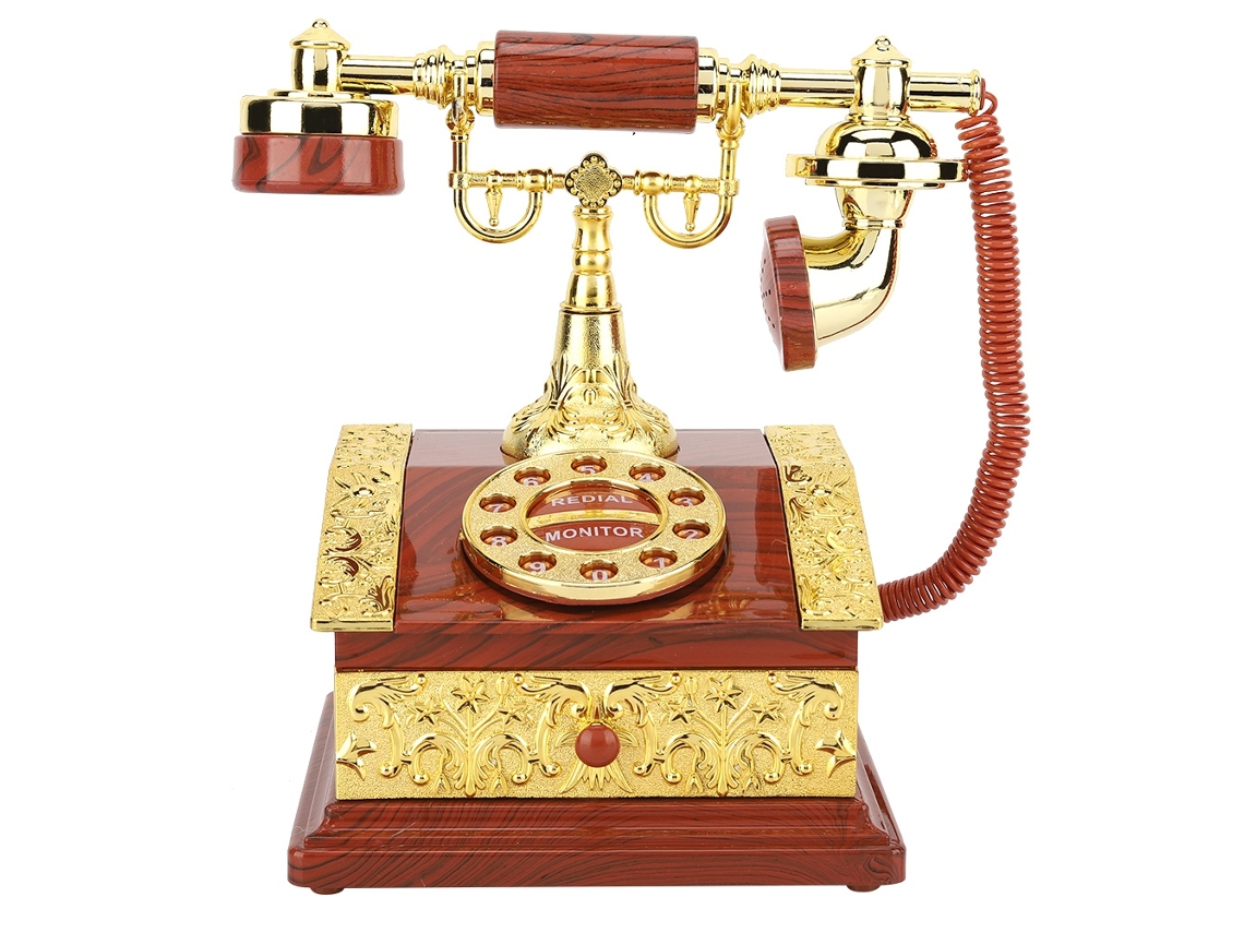 Caja telefónica musical retro para guardar joyas y objetos.