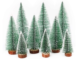 Juego de 9 adornos navideños artesanales con forma de cedro, blancos, ergonómicos, para uso diario STELASPLEN