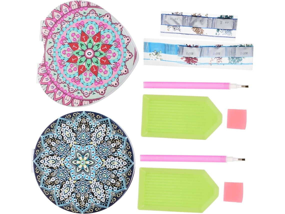 Juego de 2 espejos de maquillaje decorativos con forma de corazón de CHABERLU