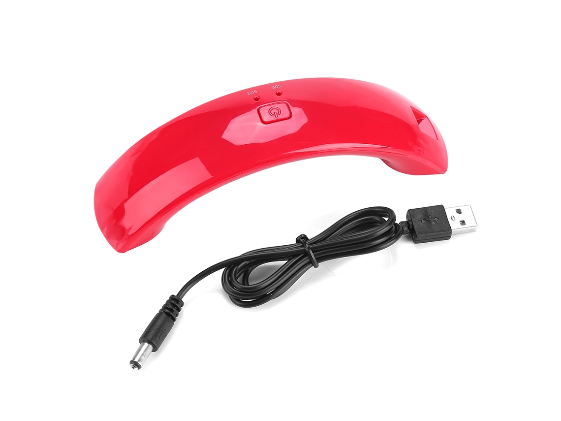 Secador De Uñas Uvled Ultraportátil Con Diseño De Arco, 12 W, Para Esmaltes De Uñas Artísticos - Rojo