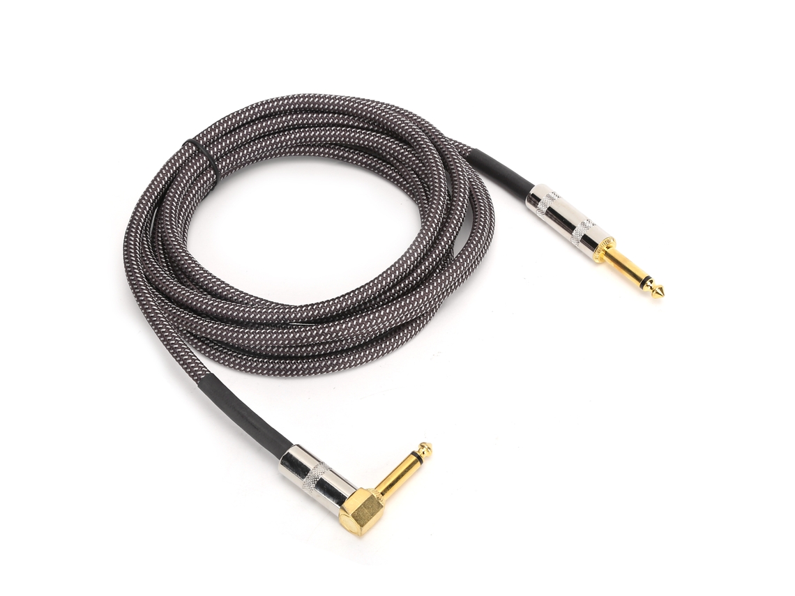 Cable De Guitarra Eléctrica De 6,35 Mm Y 3 M Para Instrumentos Con Conectores Chapados En Oro Awg22