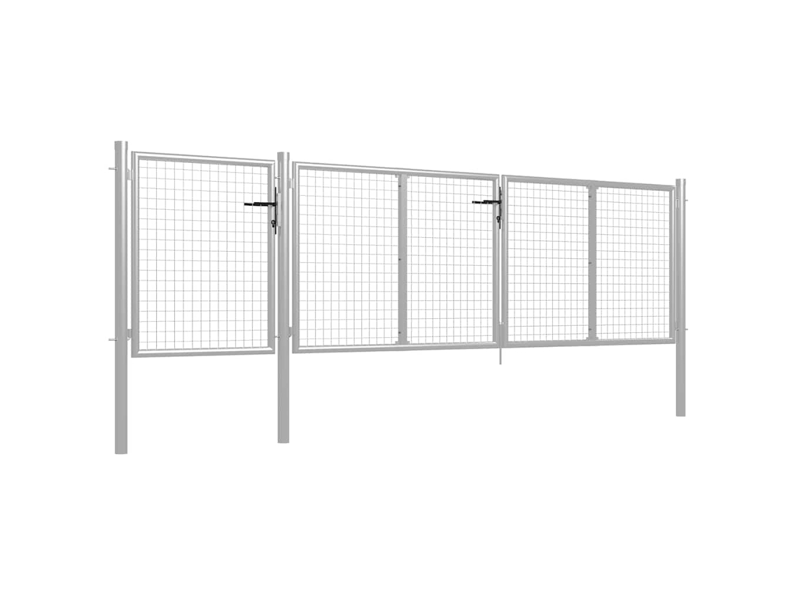 Maison Exclusive - Puerta De Jardín De Acero 400 X 100 Cm Color Plata