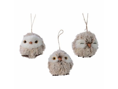 Adorno Natalício Árbol de Navidad Coruja Poliéster 7 cm