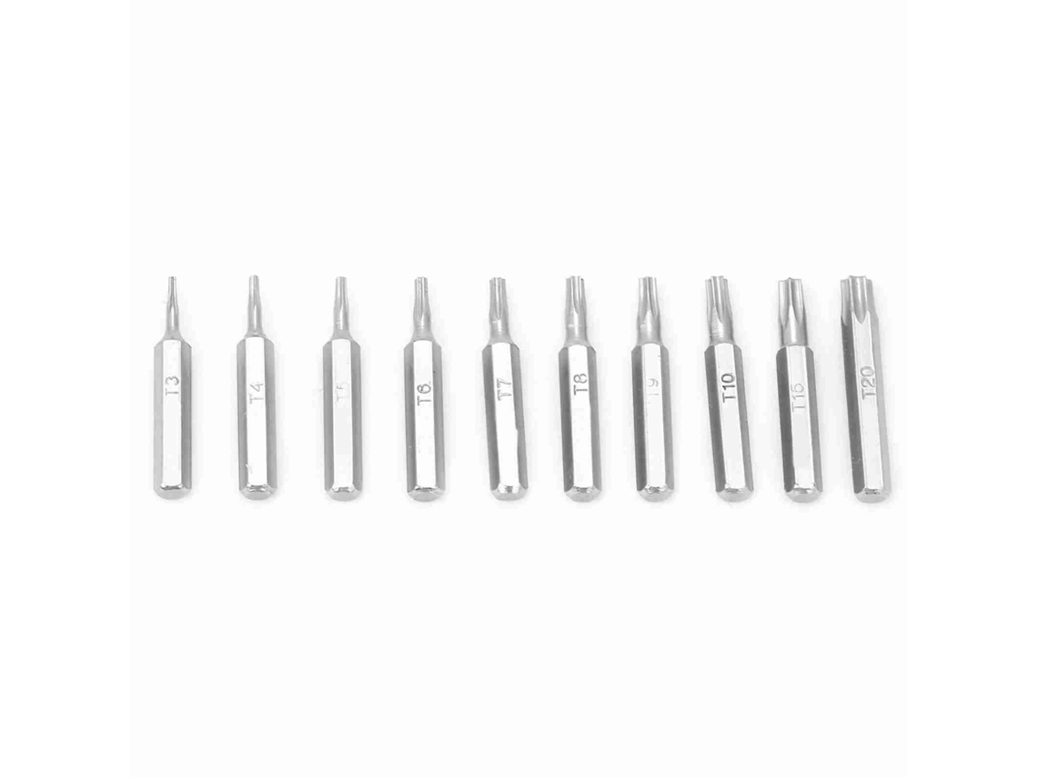 Juego de 10 puntas de destornillador estrella T3-T20, mango de 4 mm, herramientas de reparación