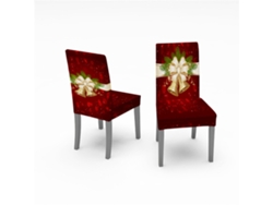Funda elástica decorativa para silla con campanillas navideñas