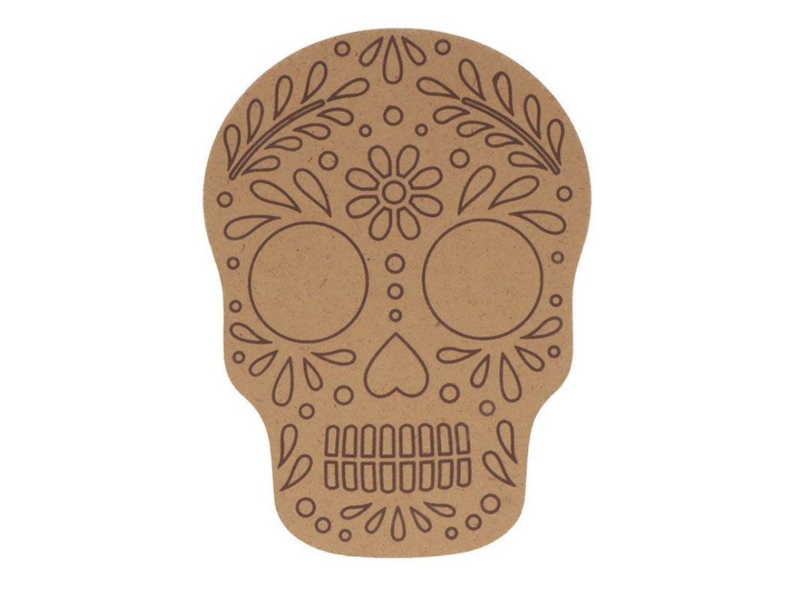 Silueta de madera mdf - Calavera - Viva la vida - 15 x 11 x 0,5 cm