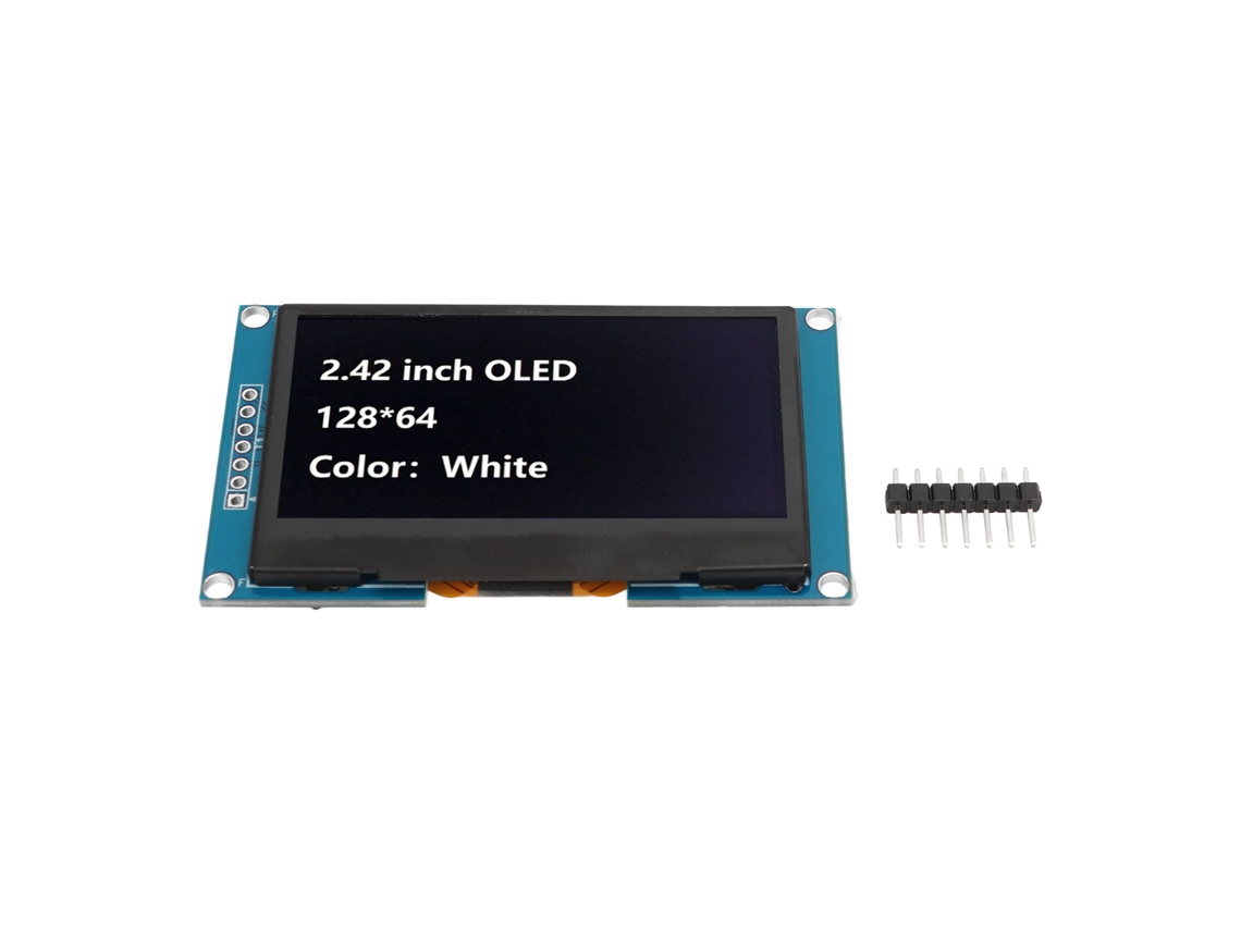 Módulo De Pantalla Oled De 2.42 Pulgadas Con Puerto Serial Spi Y Controlador Ssd1309 Para Diy Mra091a Blanco
