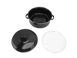 Sartén Antiadherente Con Tapa, 26 Cm, Esmalte Negro Moteado, Ideal Para Batatas, Carne Y Barbacoa.