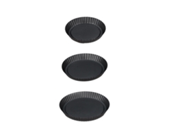 Forma Para Base De Fruta Relaxdays, 3 Peças, Ø 21/26/28 Cm, Forma Antiaderente, Rebaixo, Antracite