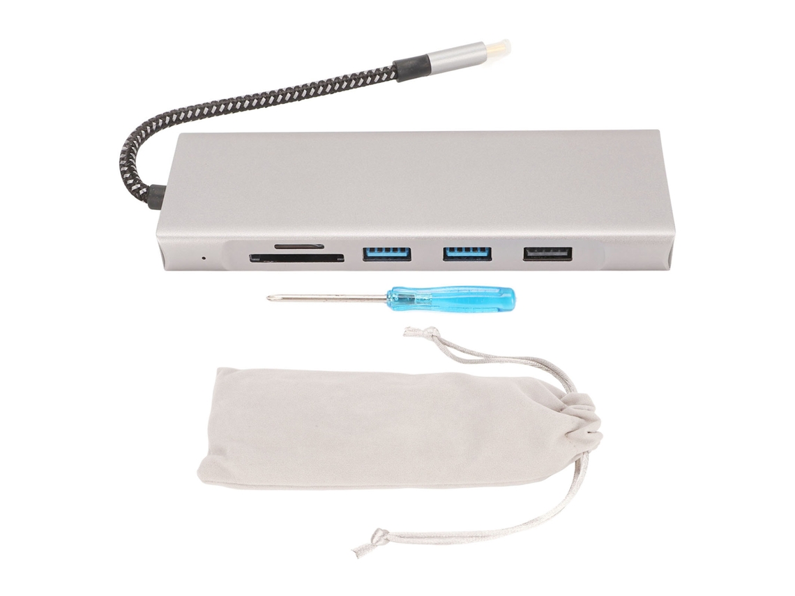 Conector Usb C Hub 8 En 1 Estuche Para Ssd M.2 Nvme Estación De Acoplamiento 100w 5gbps De Aluminio