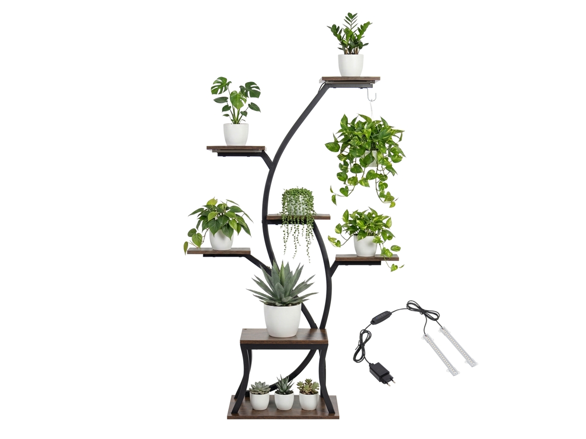 Todeco Soporte Para Plantas Con Luz De Crecimiento, 7 Niveles, Soporte Para Flores De 115cm Soporte De Plantas Para Múltiples Plantas