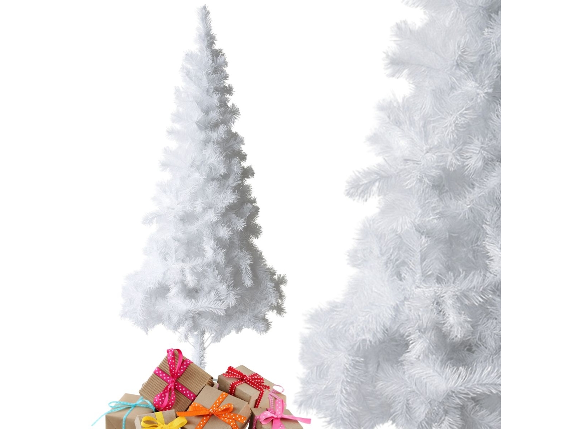 Árbol de Navidad KLACK PVC de Alta Calidad para Decoración Interior - Reutilizable y Fácil de Montar 120 cm Blanco