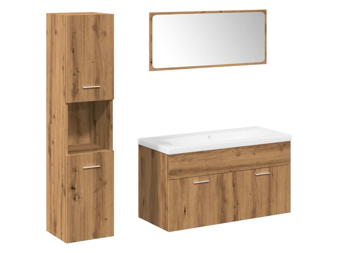 Maison Exclusive - Juego De Muebles Baño 5 Piezas Madera Ingeniería Roble Artisan