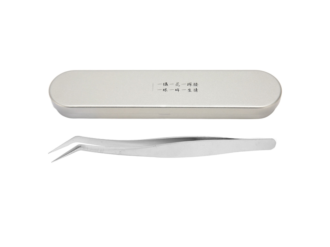 Pinzas Curvas Para Pestañas De Acero Inoxidable, Antiestáticas, Reutilizables, 13,2 Cm