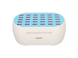 Estación De Carga Usb De 30 Puertos Y 160 W, Cargador Multi-usb Para Teléfonos Móviles Y Dispositivos Digitales, Enchufe Británico.