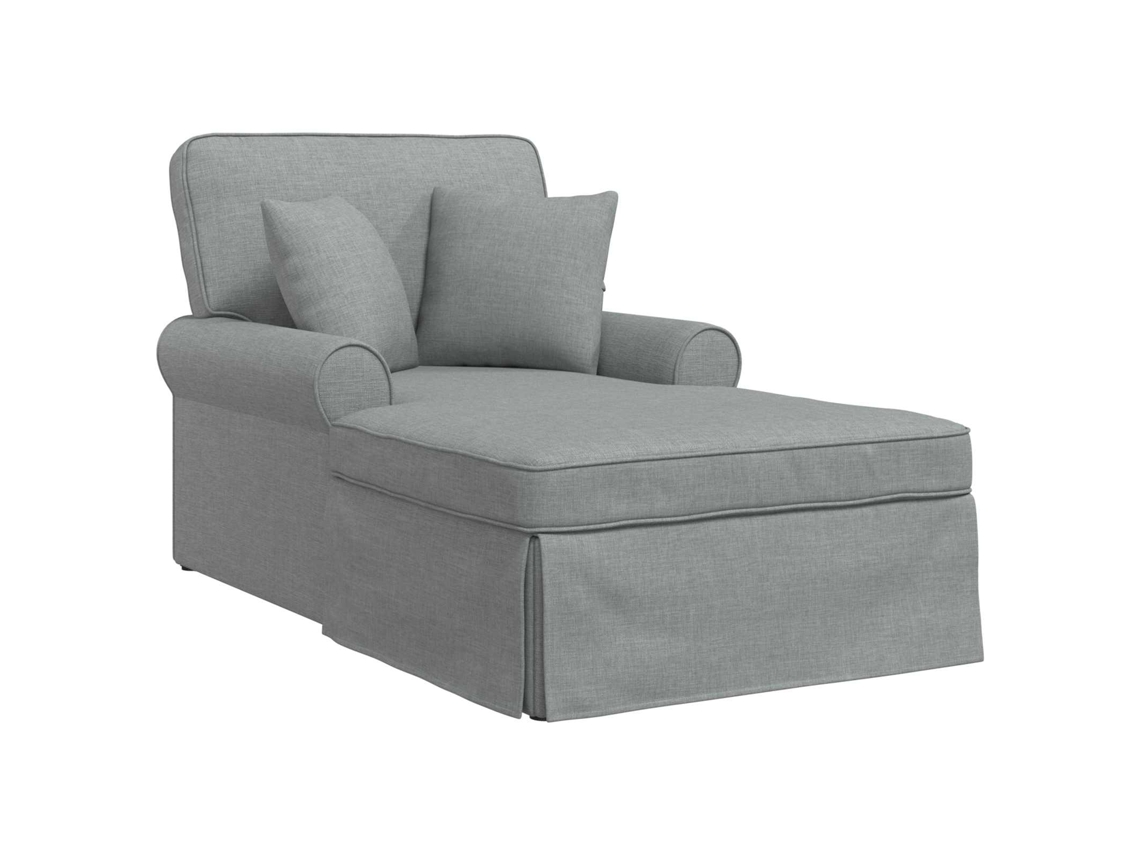 Maison Exclusive - Chaise Lounge Con Falda Con Cojín 3 Pcs Gris Claro Tela