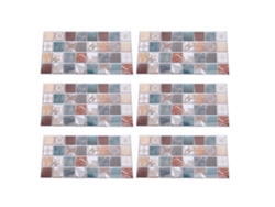 6 Láminas Autoadhesivas De Pvc Impermeables Y Resistentes Al Aceite Para Salpicaderos De Cocina Y Baño, 15x30cm