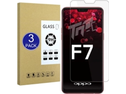 Conjunto de Protectores de Pantalla Compatíveis Protetora Dureza Amigável para Oppo F7 HONGWE. Vidrio Templado (3un)