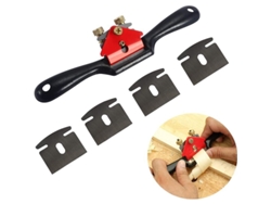 Herramienta Para Trabajar La Madera Con Hoja Metálica Ajustable Y Base Plana, Incluye 4 Discos De Lijado.