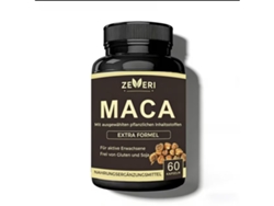 Complemento alimenticio Zeveri Maca 6 en 1 con ginseng y tribulus, 60 cápsulas