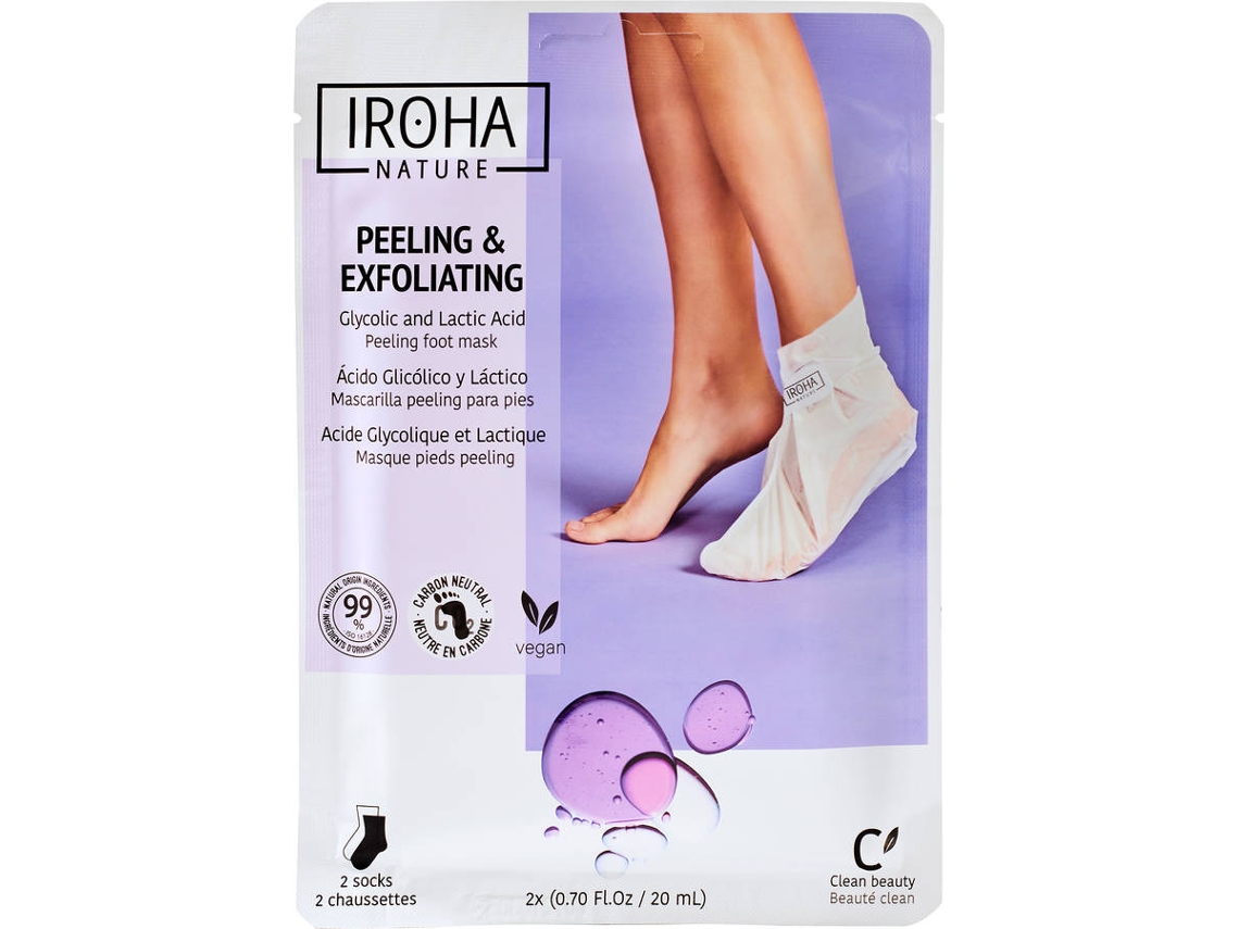 Mascarilla de Pies IROHA NATURE Peeling & Exfoliating (2 Calcetines)