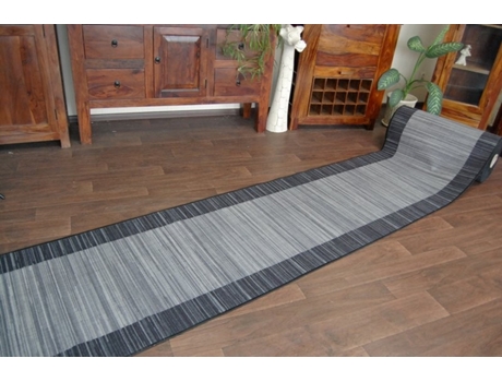 Alfombra de Pasillo con Refuerzo de Goma 57 cm Streifen Antracita