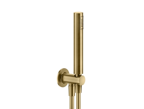 Conjunto de ducha GESSI Inciso, con codo de conexión a la pared 1/2 y soporte, manguera de 1,50 m y cabezal de ducha anticalcáreo, 58123