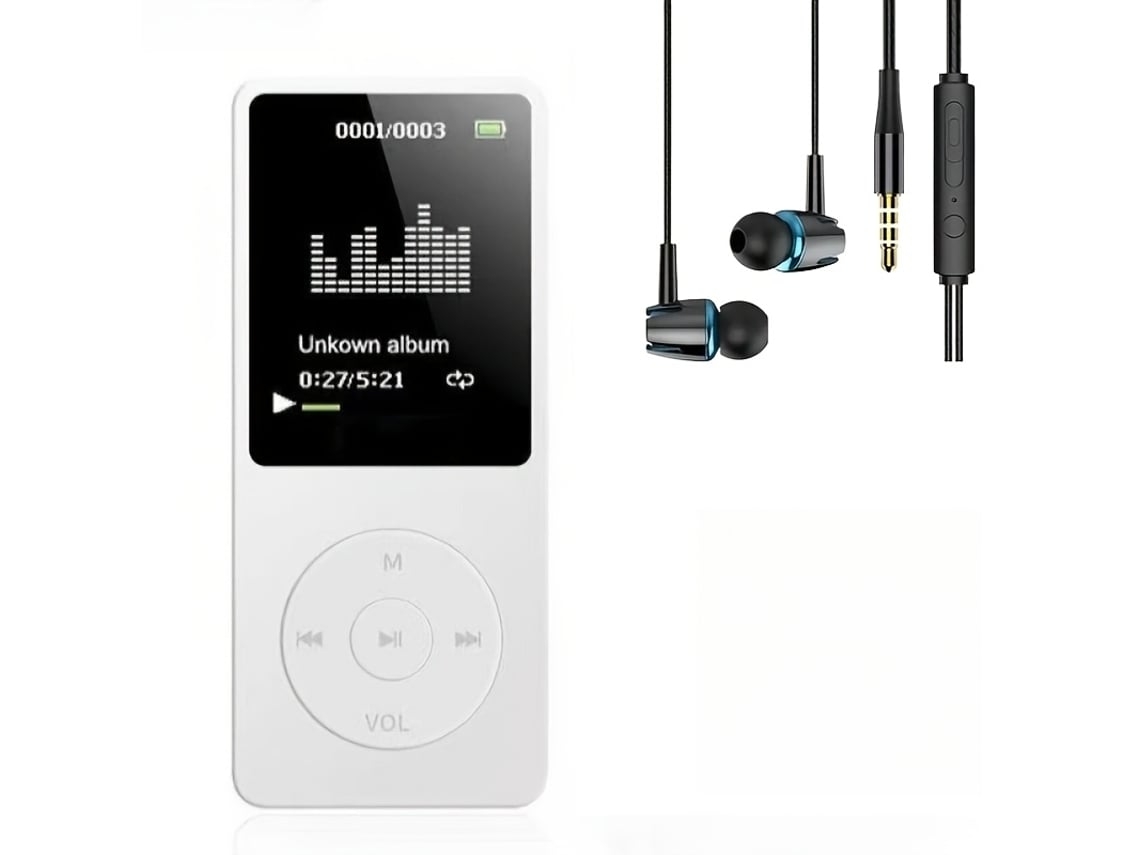 Leitor Mp3 Leitor De Mp3/Mp4, Leitor De Mídia Portátil Recarregável Usb Com Fones De Ouvido Estéreo De 64 Gb
