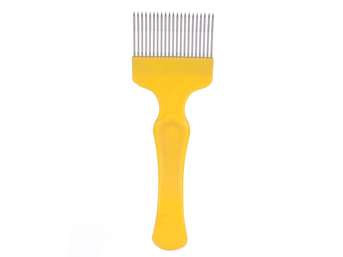 Tenedor Para Tapar Panales, 21 Puntas, Acero Inoxidable, Antideslizante, Herramienta De Apicultura, Amarillo