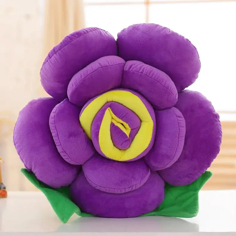(morado, 15 Cm) Cojín De Sofá Grande Con Forma De Rosa, Peluche, Almohada Decorativa Floral.