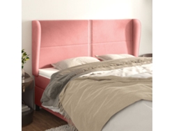 Cabecero Con Orejas De Terciopelo Rosa 163x23x118/128 Cm