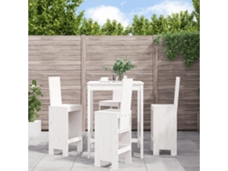 Conjunto de bar de jardín de 5 piezas en pino macizo blanco DKD Home Decor