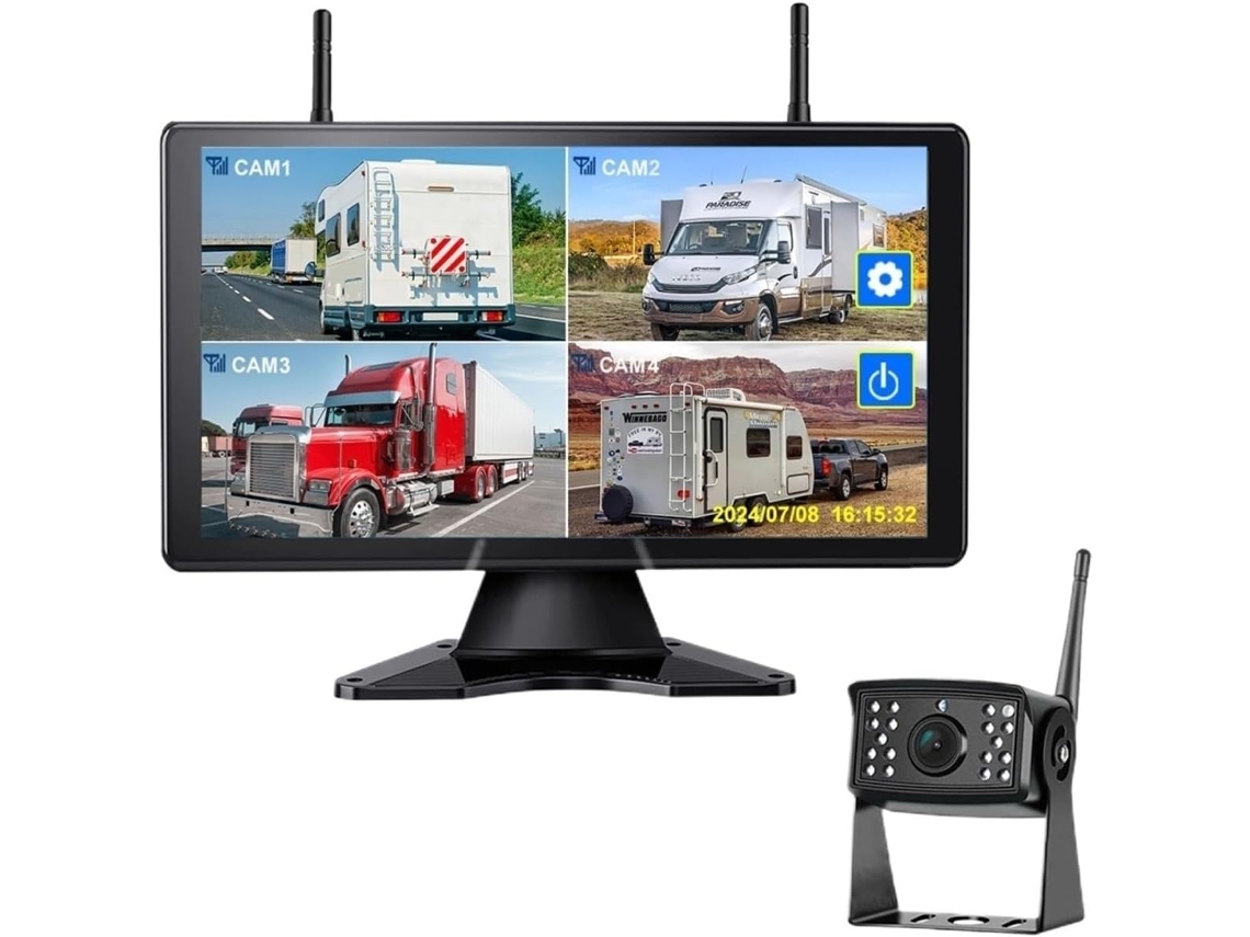 Monitor Digital Inalámbrico De Punto Ciego De 10 Pulgadas, Con Pantalla Táctil Y Cámara.