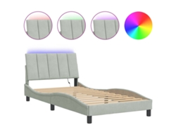 Maison Exclusive - Estructura De Cama Con Led Sin Colchón Hanko Terciopelo Gris Claro 100x200 Cm