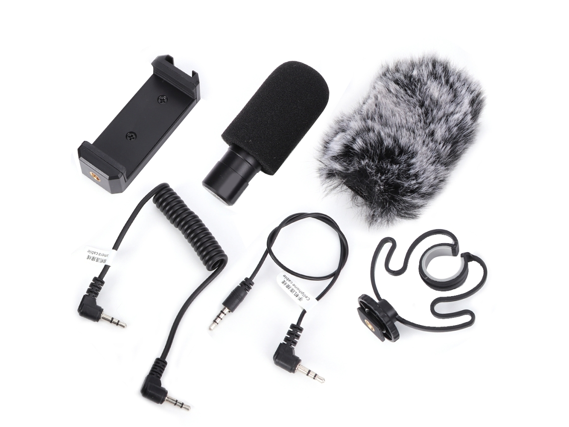 Micrófono Ordro Cm-100 Universal Para Grabación De Video Y Live Broadcast Con Soporte Antichoque Para Móvil Y Cámara Slr
