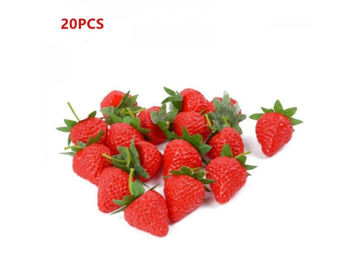 20 Fresas Artificiales De Plástico Decorativas Para Cocina, Mesa, Navidad, Fiestas, 6 Cm Nlx
