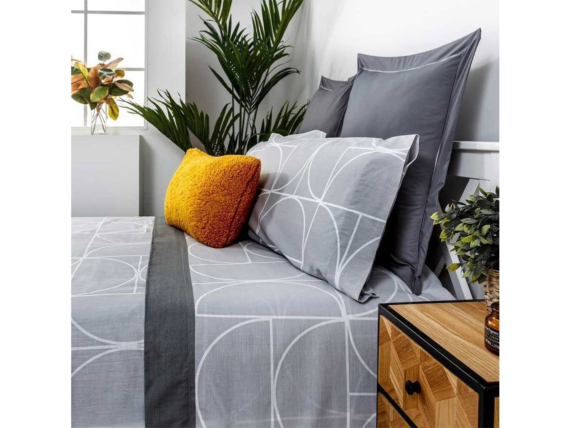 Juego de Sábanas COTTON ARTEAN Maison (Gris - Cama de 90 cm - Algodón)