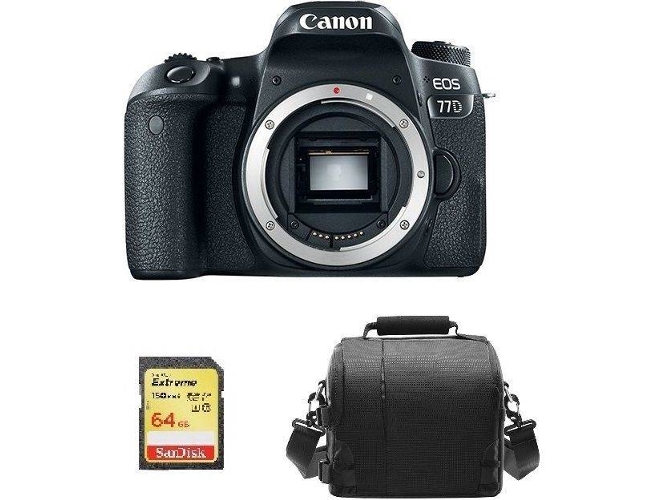 Kit Cámara Réflex CANON EOS 77D + 64GB SD + Bolsa