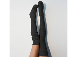 Calcetines Por Encima De La Rodilla, Calcetines De Punto Cálidos Hasta La Rodilla, Medias Suaves De Invierno (negro) Cuich