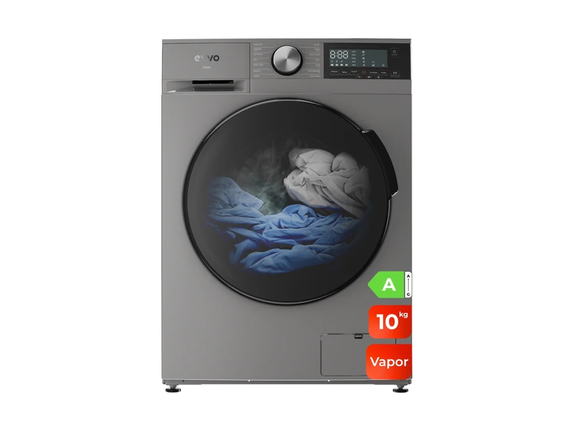 Lavadora de carga frontal Evvo de 11 kg, nueva, 1350 rpm, clase energética A, motor Inverter, 14 programas