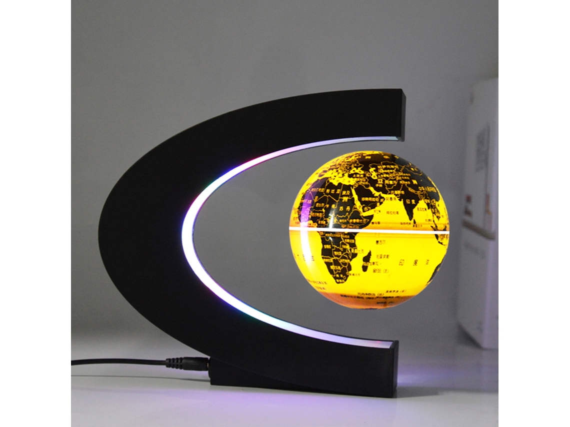Globo Flotante Con Luz Led De 10 Cm, Levitación Magnética, Mapa Del Mundo Giratorio, Base En Forma De C, Decoración De Mesa, Regalo.